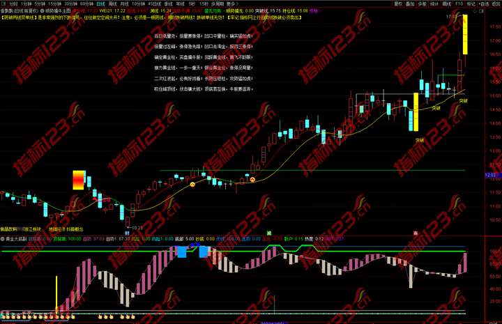 通达信顺势擒牛黄金大顶指标截图