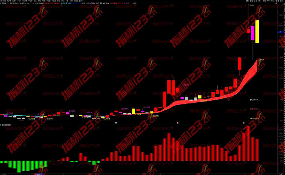 通达信《主力图监控》主副图选股公式源码